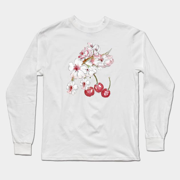 Blossom Long Sleeve T-Shirt by ArtistAnnieK